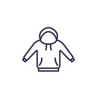 hoodie ikon, linje vektor på white.eps