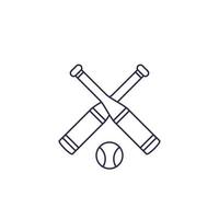 Baseball-Symbol, Fledermäuse und Ball, Linie vector.eps vektor