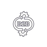 b2b service vector line icon auf white.eps