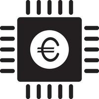 mäklare, företag, chip, euro, ikon. mynt med dollar tecken enkel ikon på vit bakgrund. vektor illustration. - vektor på vit bakgrund
