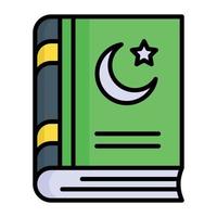 islamic bok vektor i modern stil, lätt till använda sig av ikon