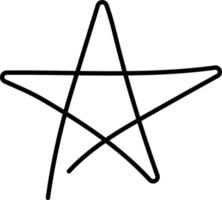 eine durchgehende Linienzeichnung eines gelben Sterns auf weißem Hintergrund. eps10-Vektorillustration für Banner, Web, Designelement, Vorlage, Postkarte. schwarze dünne Linie des Sternsymbols vektor