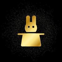 Hut, Hase Gold Symbol. Vektor Illustration von golden Partikel Hintergrund. Gold Symbol