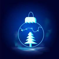 Weihnachten Ball Rauch bewirken Neon- Symbol. Weihnachten Dekoration Vektor Illustration isoliert auf blau.vektor Neon- Symbol Illustration auf Weiß Hintergrund