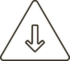 linje vektor ikon pil, ner, pyramid. översikt vektor ikon på vit bakgrund