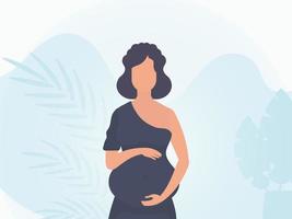 schwanger Mädchen Banner im sanft Farben. Vektor Illustration.