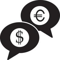 Diskussion, Dollar ,Euro, Symbol. Münze mit Dollar Zeichen einfach Symbol auf Weiß Hintergrund. Vektor Illustration. - - Vektor auf Weiß Hintergrund