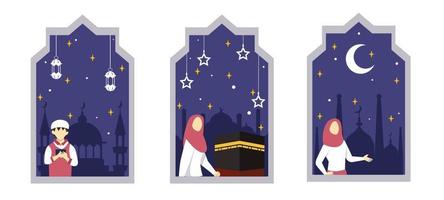 Ramadan Szene bündeln eben Design vektor