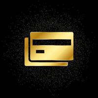 Karte, Kredit, Geld Gold Symbol. Vektor Illustration von golden Partikel Hintergrund. Gold Symbol