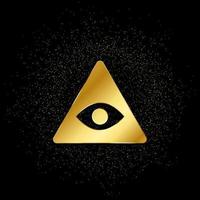 öga, pyramid guld ikon. vektor illustration av gyllene partikel bakgrund. guld ikon