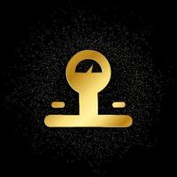 Gleichgewicht, Waage Gold Symbol. Vektor Illustration von golden Partikel Hintergrund. Gold Symbol