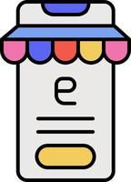 e-handel smartphone, knapp, Lagra Färg vektor ikon