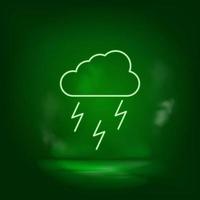 Regen, Energie, Beleuchtung Neon- Vektor Symbol. speichern das Welt, Grün Neon, Grün Hintergrund