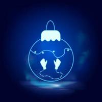 Weihnachten Ball Rauch bewirken Neon- Symbol. Weihnachten Dekoration Vektor Illustration isoliert auf blau.vektor Neon- Symbol Illustration auf Weiß Hintergrund