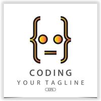 robot kodning eller programmerare logotyp premie elegant mall vektor eps 10