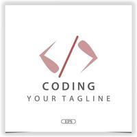 enkel kodning eller programmerare logotyp premie elegant mall vektor eps 10