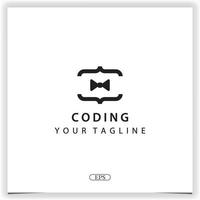 Krawatte Codierung oder Programmierer Logo Prämie elegant Vorlage Vektor eps 10