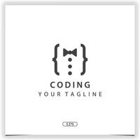 Krawatte Codierung oder Programmierer Logo Prämie elegant Vorlage Vektor eps 10