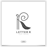 brev r fjäder logotyp premie elegant mall vektor eps 10