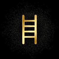 Geschäft, Leiter, Metapher Gold Symbol. Vektor Illustration von golden Partikel Hintergrund. Gold Symbol