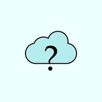 Wolke FAQ, Wolke Unterstützung Farbe Vektor Symbol, Vektor Illustration auf dunkel Hintergrund