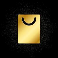 Tasche, Produkt, Geschäft Gold Symbol. Vektor Illustration von golden Partikel Hintergrund. Gold Symbol