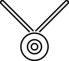 linje vektor ikon medalj, pris. översikt vektor ikon på vit bakgrund