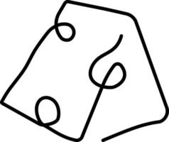 kontinuierliche einzelne gezeichnete einzeilige käse-handgezeichnete bildsilhouette. Strichzeichnungen. vektor