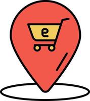 e-handel plats, matvaror vagn Färg vektor ikon