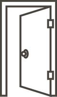 Tür, offen, Symbol im modisch Gliederung Stil isoliert auf Weiß Hintergrund. Tür Symbol zum Ihre Netz Seite? ˅ Design, Logo, Anwendung, ui. Vektor Illustration, Folge10. - - Vektor auf Weiß Hintergrund