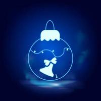 Weihnachten Ball Rauch bewirken Neon- Symbol. Weihnachten Dekoration Vektor Illustration isoliert auf blau.vektor Neon- Symbol Illustration auf Weiß Hintergrund