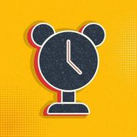 Alarm, Uhr Pop Kunst, retro Symbol. Vektor Illustration von Pop Kunst Stil auf retro Hintergrund