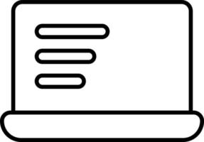 linje vektor ikon dator, anteckningsbok. översikt vektor ikon på vit bakgrund