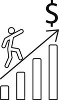 Linie Vektor Symbol Analytik, Geschäft Wachstum. Gliederung Vektor Symbol auf Weiß Hintergrund