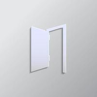 Tür, offen, Symbol Papier Stil. grau Farbe Vektor Hintergrund- Papier Stil Vektor Symbol