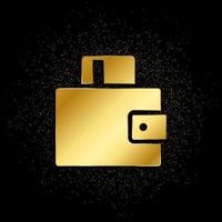 Karte, Geld, Brieftasche Gold Symbol. Vektor Illustration von golden Partikel Hintergrund. Gold Symbol