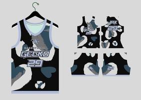 einstellen Muster drucken Basketball Uniform Jersey vektor