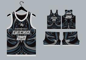 einstellen Muster drucken Basketball Uniform Jersey vektor