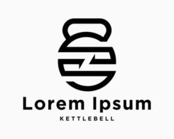 einstellen Brief s abstrakt Stil Kettlebell Stärke Gewicht Übung Ausrüstung Fitnessstudio Marke Design Vektor