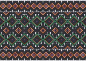 ethnisch Stoff Stammes- Farbe geometrisch traditionell ethnisch orientalisch Design zum das Hintergrund. Volk Stickerei, indisch, skandinavisch, Zigeuner, Mexikaner, afrikanisch Teppich, Teppich. vektor