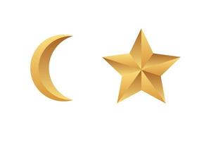 gyllene stjärna och halvmåne måne. lämplig för ramadan design bakgrund vektor