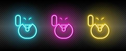 katt, tur- neon vektor ikon. illustration neon blå, gul, röd ikon uppsättning