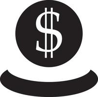 Bank, deposition, ikon. mynt med dollar tecken enkel ikon på vit bakgrund. vektor illustration. - vektor på vit bakgrund