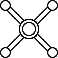 Linie Vektor Symbol Atom, Atom Bindung. Gliederung Vektor Symbol auf Weiß Hintergrund