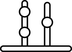 Linie Vektor Symbol Abakus, Zählen. Gliederung Vektor Symbol auf Weiß Hintergrund