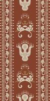 afrikansk ikat paisley broderi. ikat Ränder stam- afrika geometrisk traditionell etnisk orientalisk design för de bakgrund. folk, indian, skandinaviska, zigenare, saree borneo tyg gräns ikkat vektor