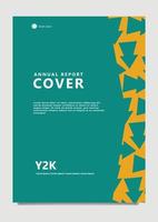 Grün farbig jährlich Bericht Design mit Pfeil Muster. geeignet zum Büro, Schule, Unternehmen, Organisation, und Regierung. vektor