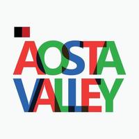 aosta Senke Vektor rgb überlappend Briefe Typografie mit Flagge. Italien Region Logo Dekoration.