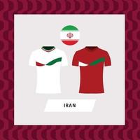 iranisch Fußball National Mannschaft Uniform eben Illustration. asiatisch oder Mitte Osten Fußball Team. vektor