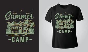 sommar läger - typografisk svart bakgrund, t-shirt, mugg, keps och Övrig skriva ut på efterfrågan design, svg, png, jpg, eps vektor